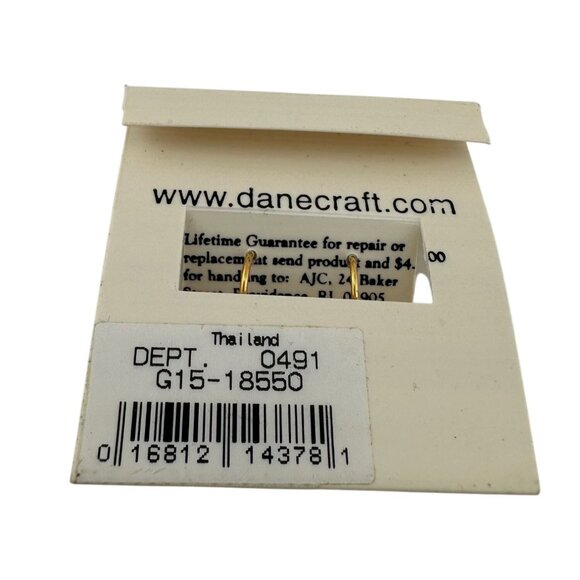 Women's Danecraft 24 Karat Gold Over Sterling Heart Shaped Earrings with Tags - Picture 5 of 16